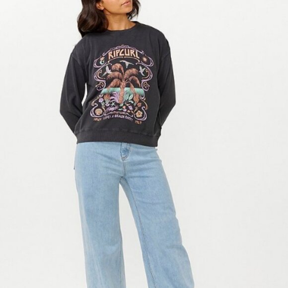 Rip Curl Beach Party Relaxed Crew Graphic Sweatshirt NWT - Picture 2 of 3